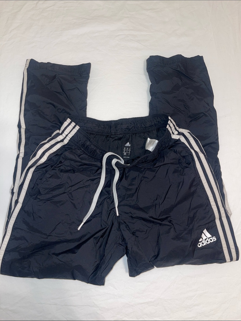 adidas Black Track Pants with White Side Stripes - Picture 2 of 5